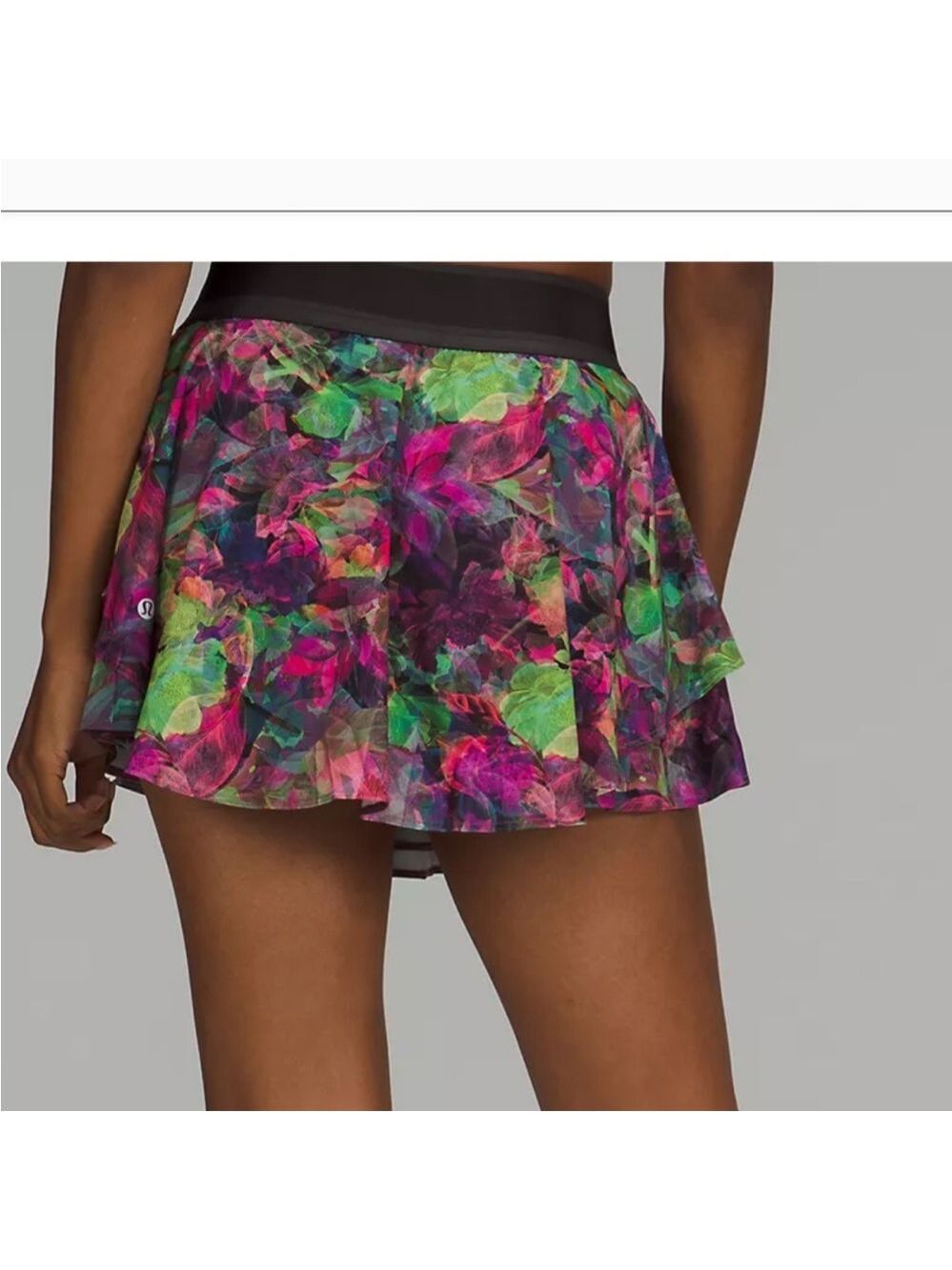 Lululemon court rival tennis skirt, vivid floral tone multi color, size 10